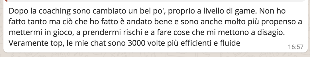 Feedback: cambiamento nel game e nelle chat