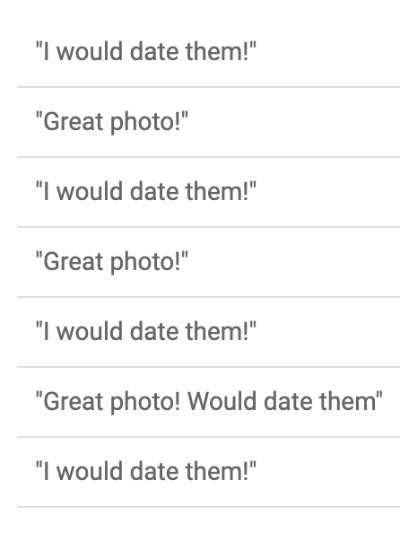 commenti sulla foto di Beatrice