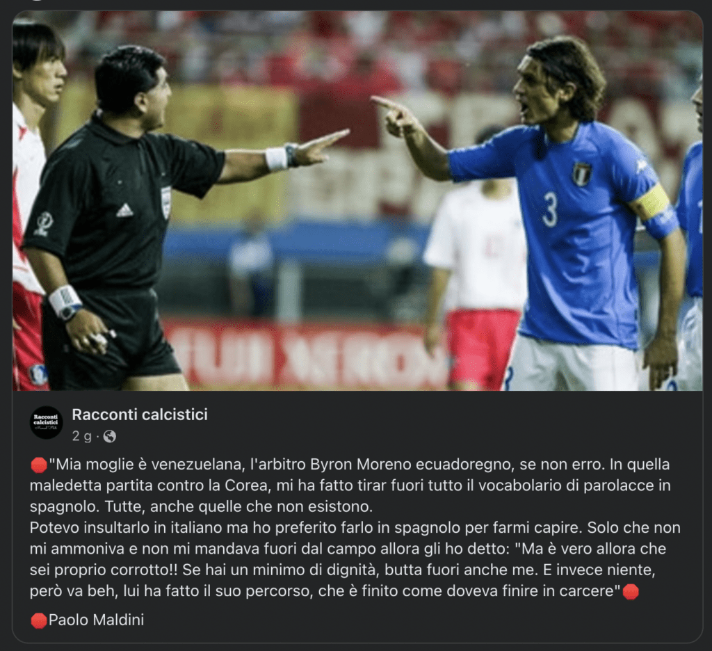 immagine sui mondiali italiani persi a causa dell'arbitro