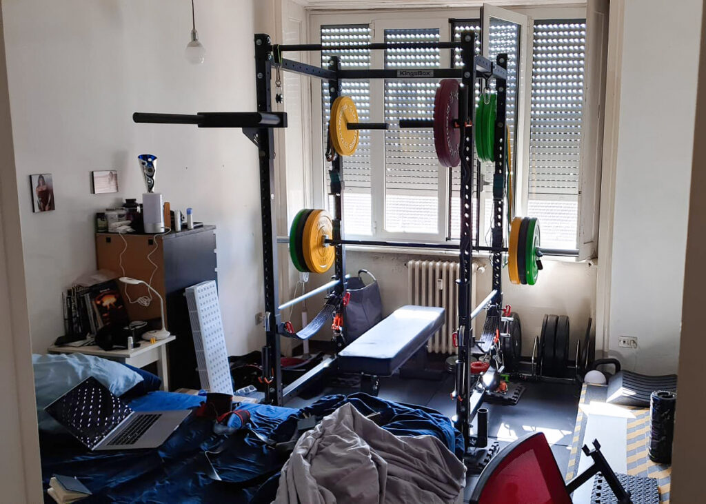 Il mio setup precedente della mia home gym