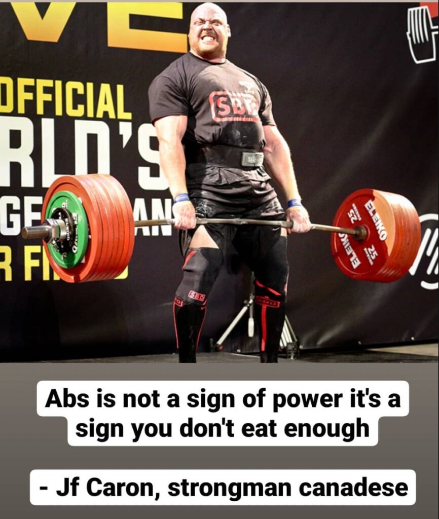 Jf Caron strongman che la tocca piano